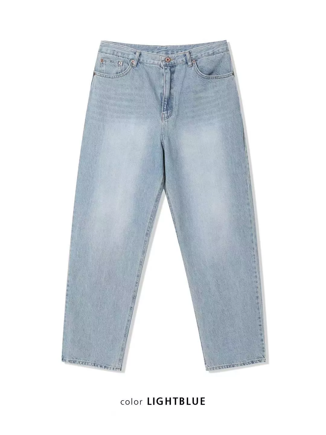 【JA】韓國🇰🇷淺色基本款 前後刷舊褪色 Baggy jeans款牛仔褲