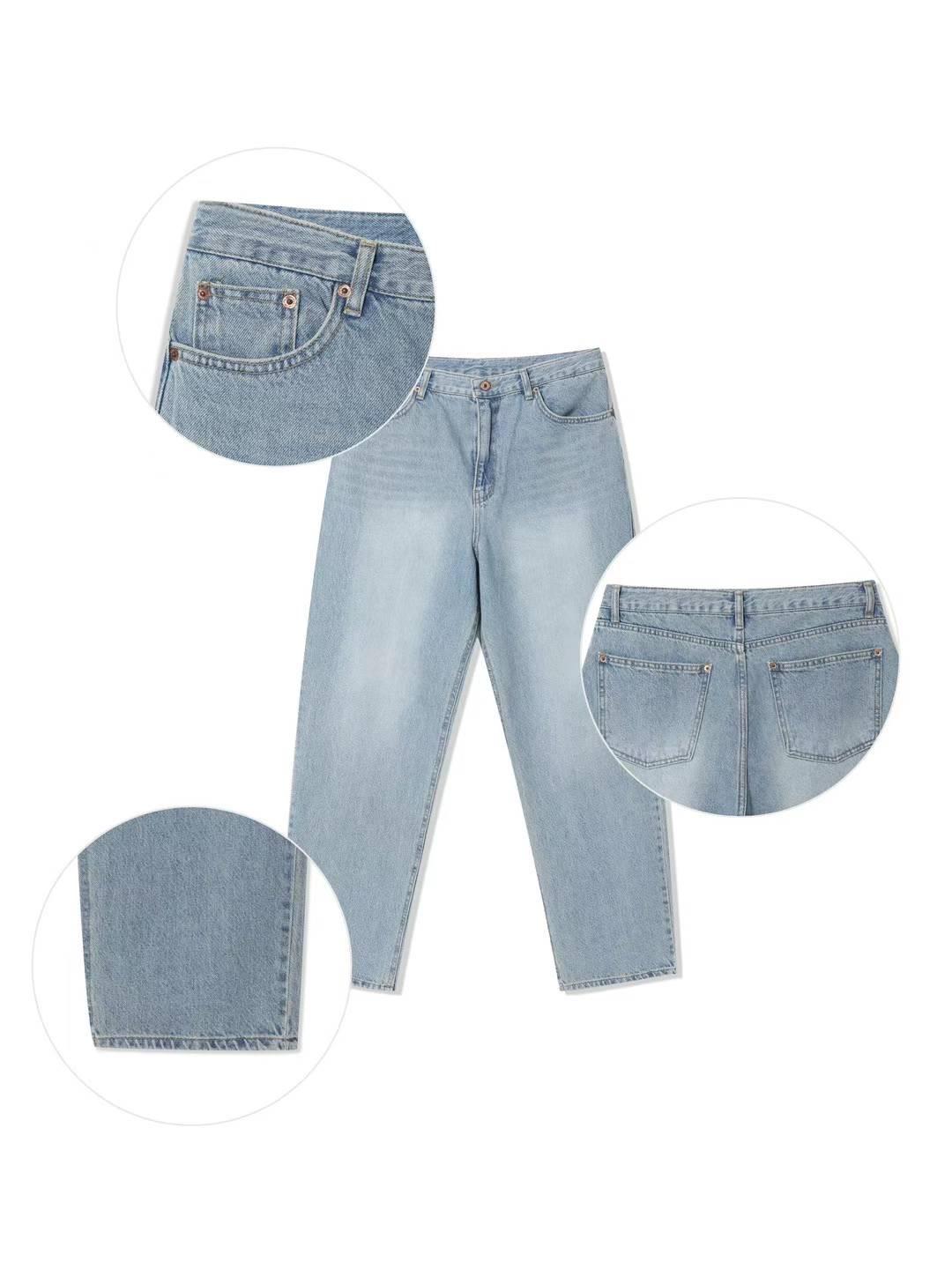 【JA】韓國🇰🇷淺色基本款 前後刷舊褪色 Baggy jeans款牛仔褲