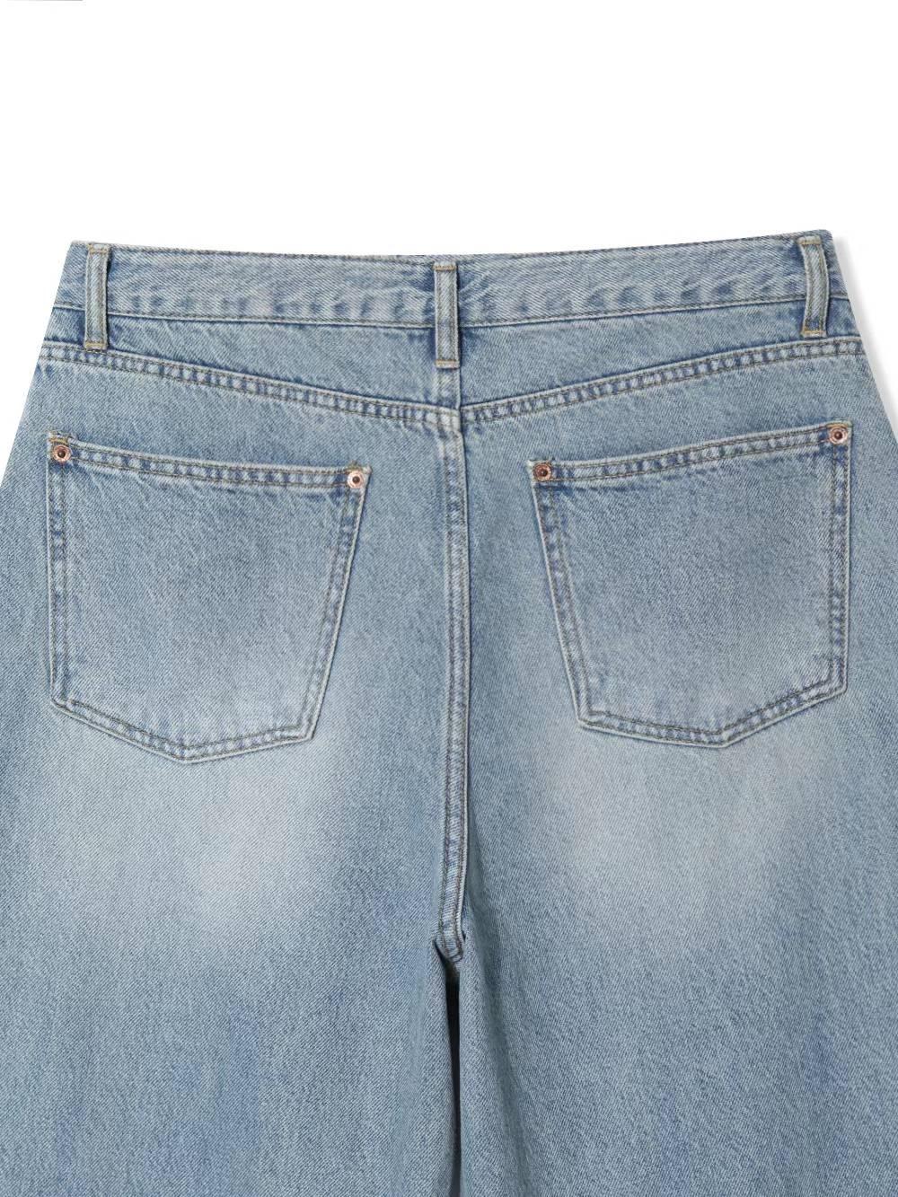 【JA】韓國🇰🇷淺色基本款 前後刷舊褪色 Baggy jeans款牛仔褲