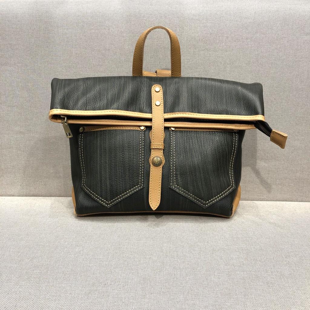 DANDT真皮女包手工頭層牛皮雙肩包背包手提包(23 JUN CAR)文藝真皮包