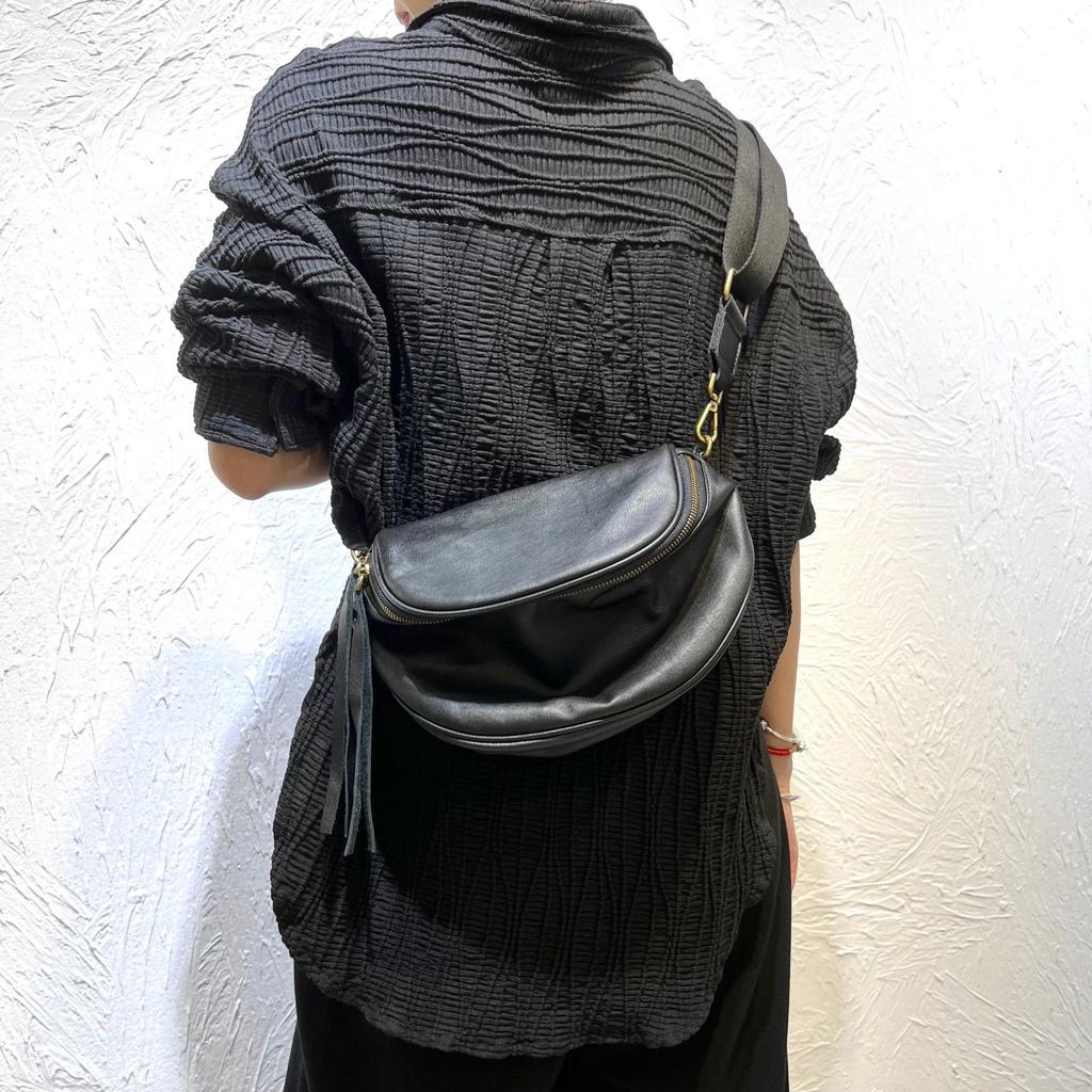 DANDT真皮女包手工頭層牛皮馬鞍包胸包單肩包斜挎包男女款(23 JUN CAR)文藝真皮包