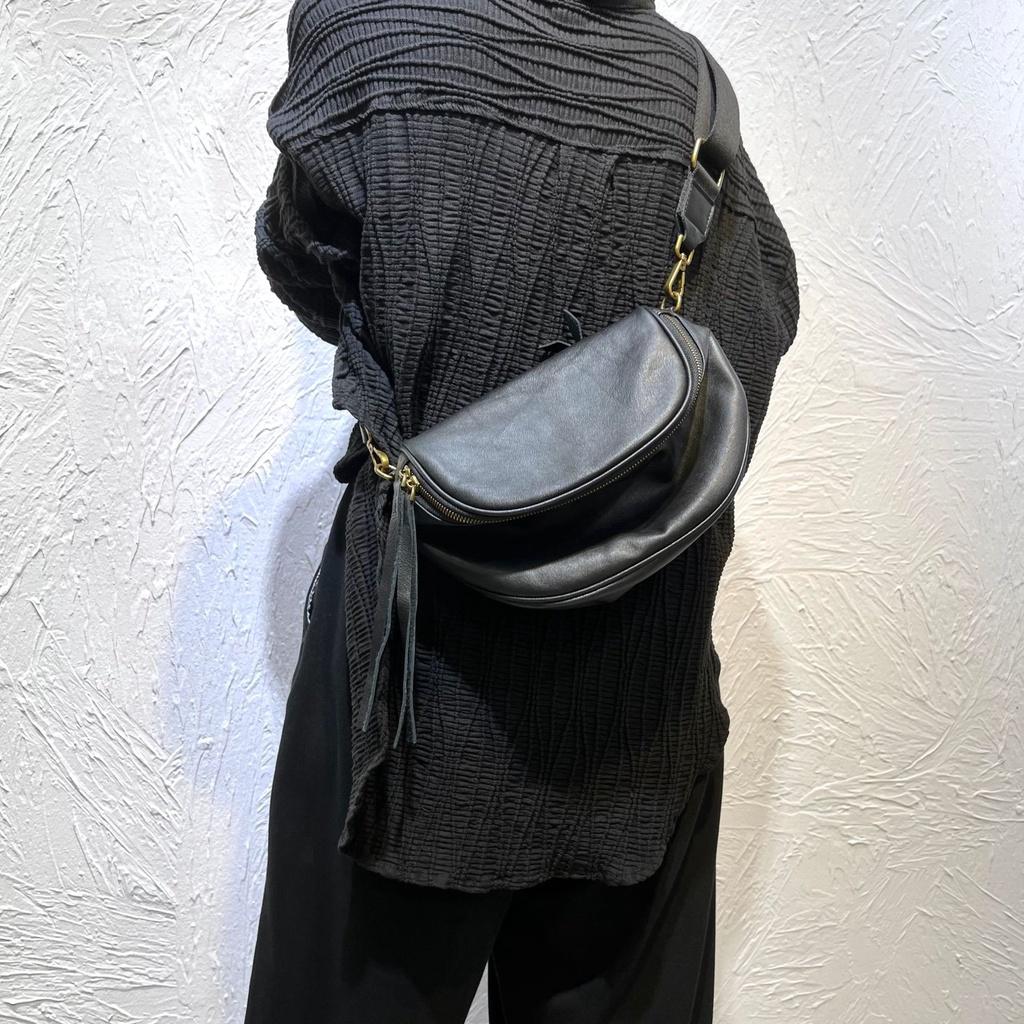 DANDT真皮女包手工頭層牛皮馬鞍包胸包單肩包斜挎包男女款(23 JUN CAR)文藝真皮包