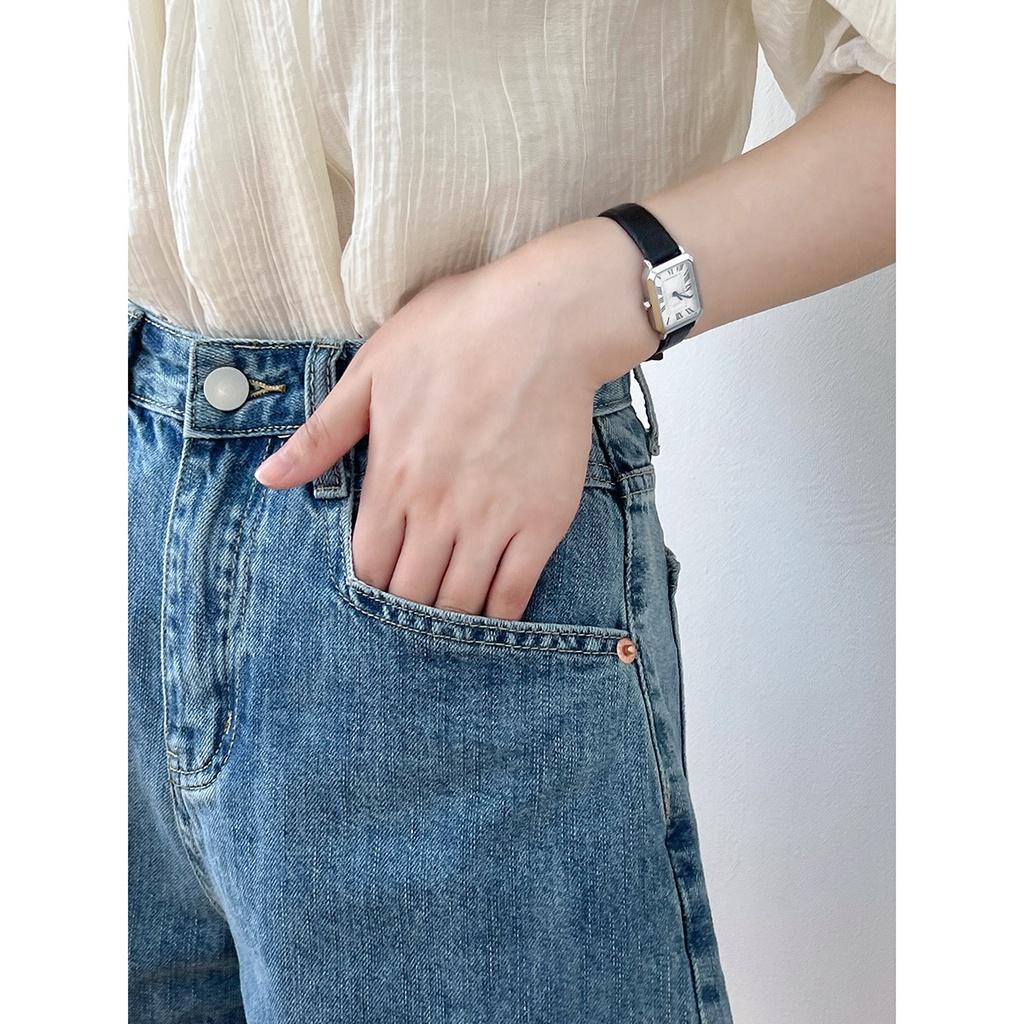 DANDT 闊腿牛仔短褲女2023夏季新款韓版復古高腰顯瘦開衩熱褲H2259(23 JUN Ian) 歐美服飾