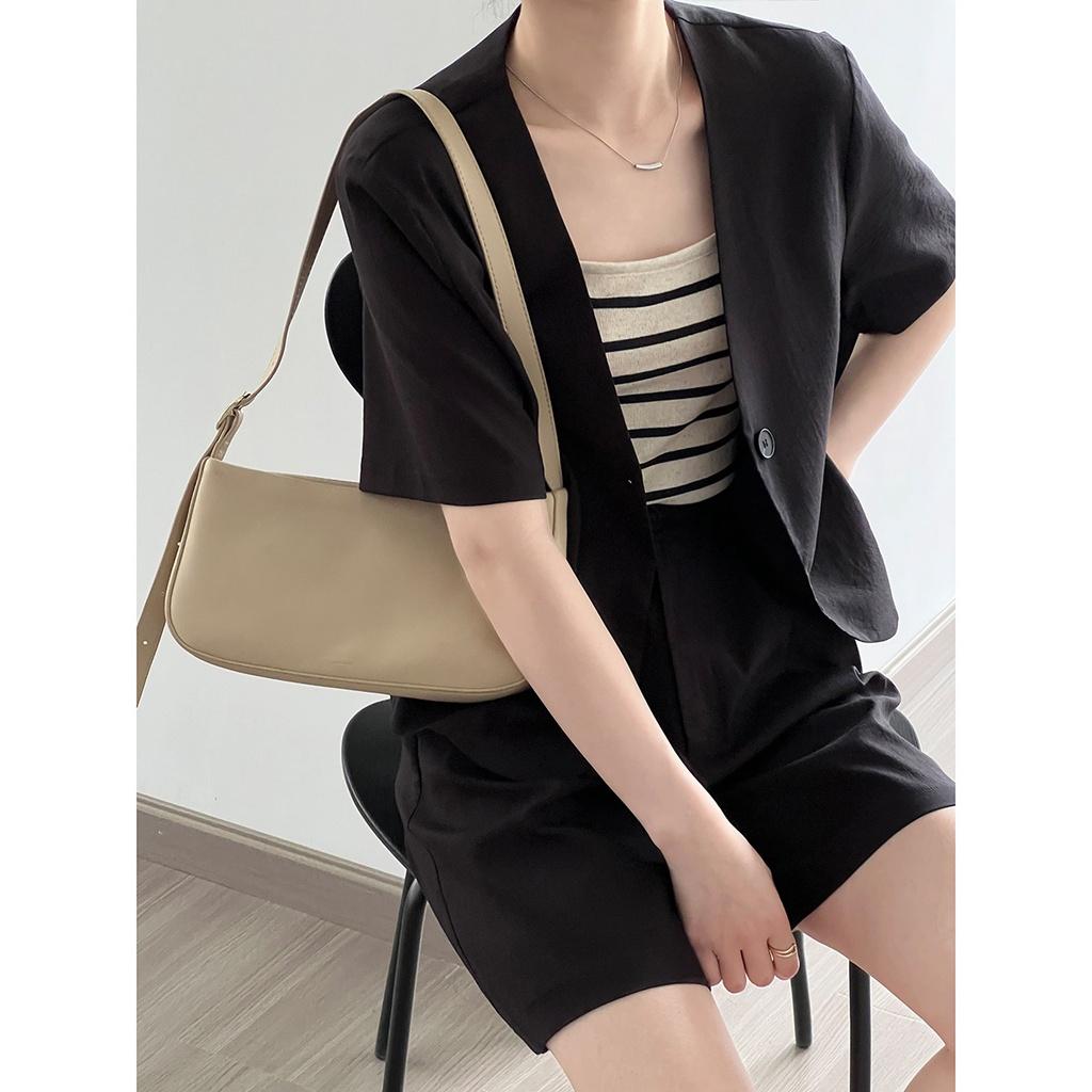 DANDT  西裝套裝女2023夏季新款氣質休閒短袖西服短褲兩件套80758(23 JUN Ian) 歐美服飾