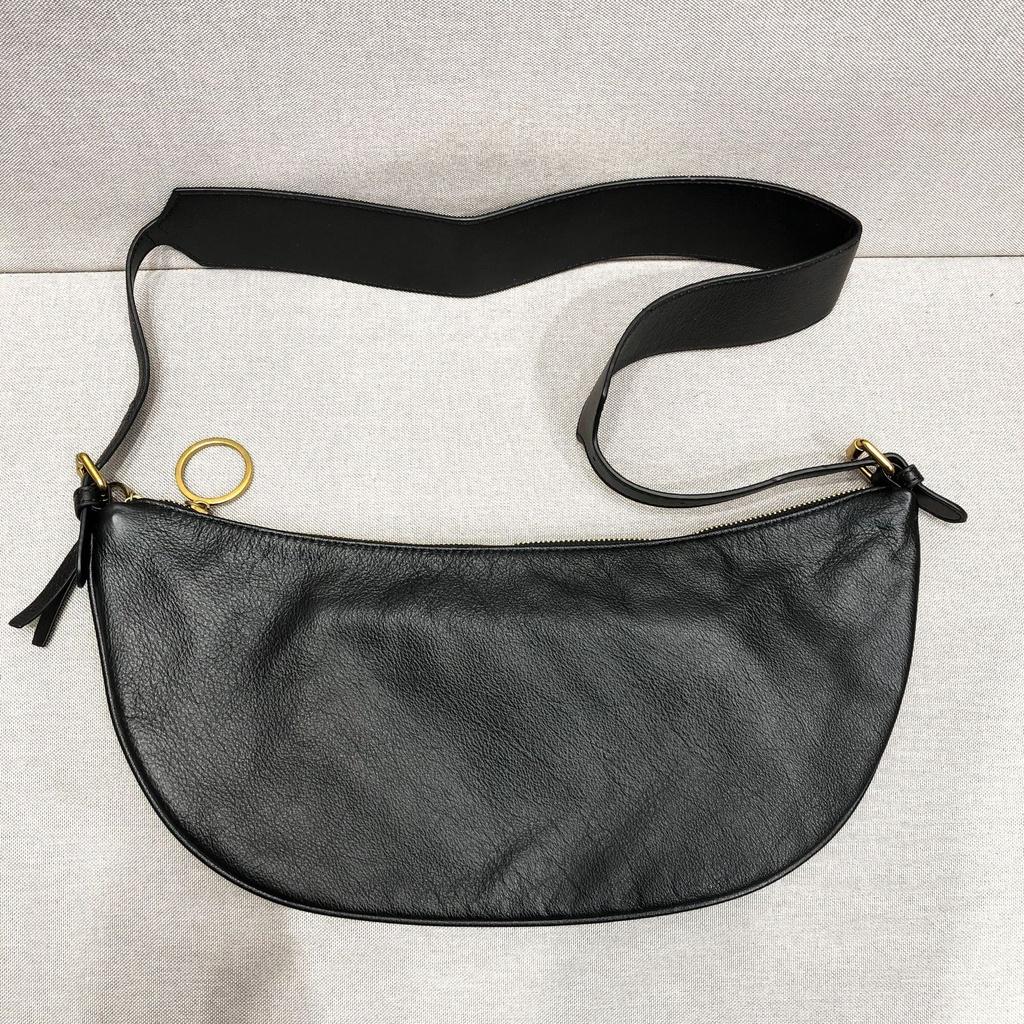 DANDT文藝真皮包真皮女包手工頭層牛皮月亮包月牙包胸包斜挎包(23 JUN CAR)文藝真皮包