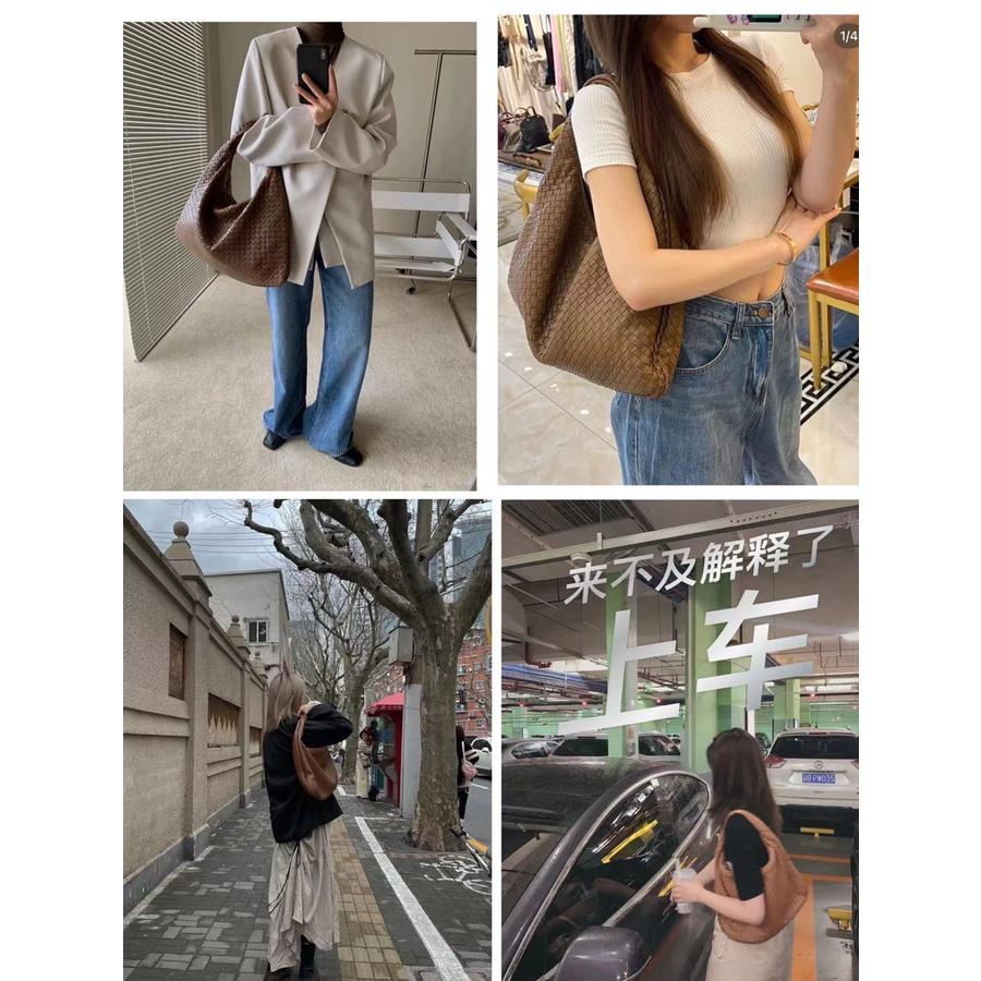 DANDT簡約時尚范~很颯~編織全羊皮單肩包中古腋下包真皮女包(23 JULY THU) 歐美包款