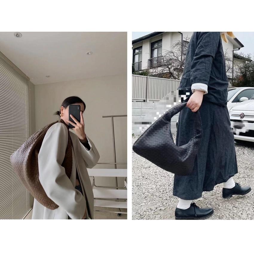 DANDT簡約時尚范~很颯~編織全羊皮單肩包中古腋下包真皮女包(23 JULY THU) 歐美包款