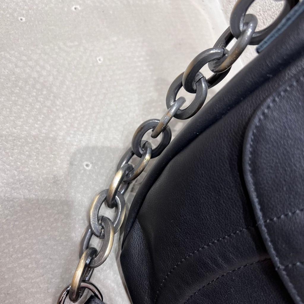 DANDT 文藝真皮包手工復古鏈條頭層牛皮包時尚女士腋下包單肩斜挎包(23 JUN CAR) 文藝真皮包