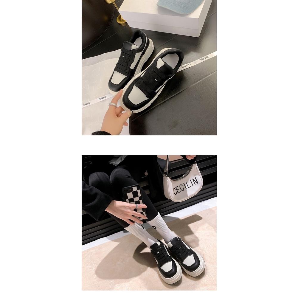 真皮休閒鞋DANDT時尚牛皮拼色方頭厚底休閒鞋（23 FEB TAI）同風格請在賣場搜尋-歐美女鞋