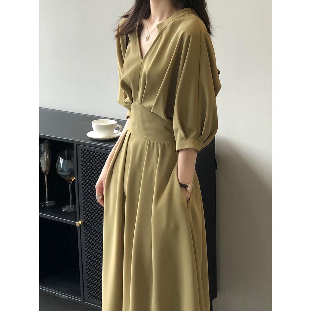 連身裙DANDT時尚氣質法式赫本氣質收腰洋裝（23 APR DOU）同風格請在賣場搜尋-歐美服飾