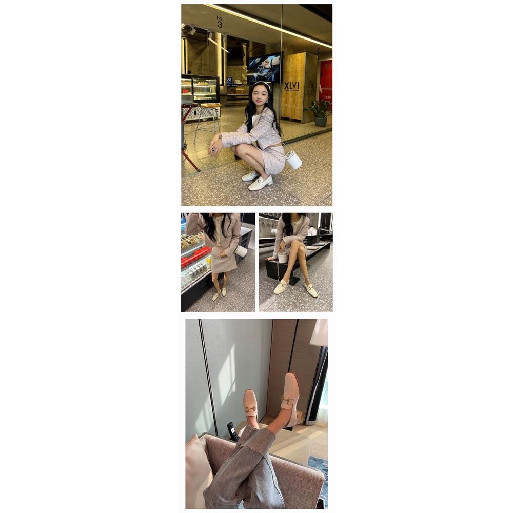真皮跟鞋DANDT時尚牛皮方頭馬銜扣粗跟鞋（23 JAN TAI）同風格請在賣場搜尋-歐美女鞋
