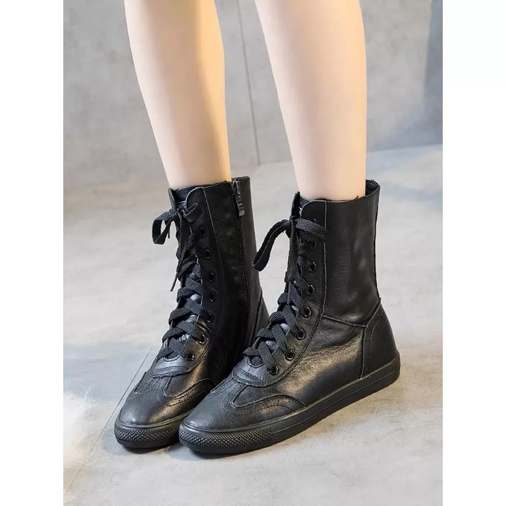 現貨在台 牛皮短靴DANDT百搭真皮球鞋風休閒短靴（22 DEC TA）同風格請在賣場搜尋—華流鞋款