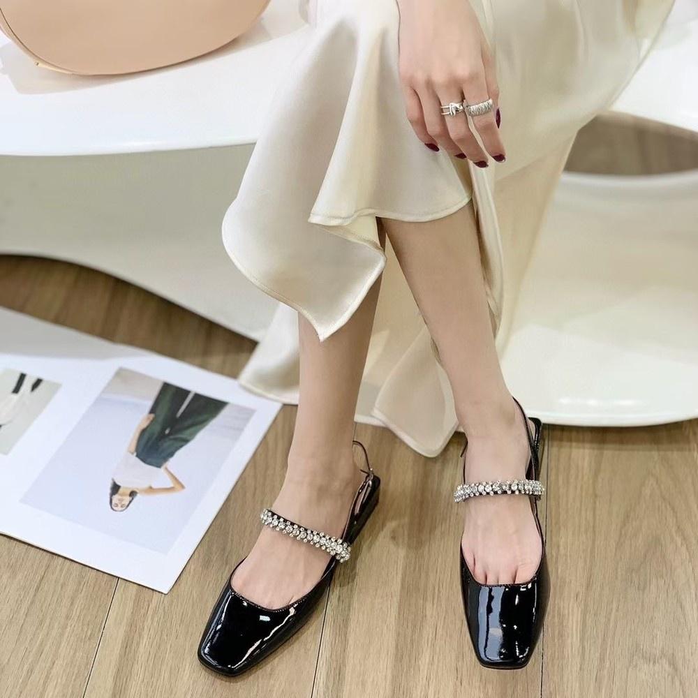 瑪麗珍鞋DANDT時尚牛漆皮復古水鑽瑪麗珍方跟鞋（22 JUN sin Rowe） 同風格請在賣場搜尋-外銷女鞋