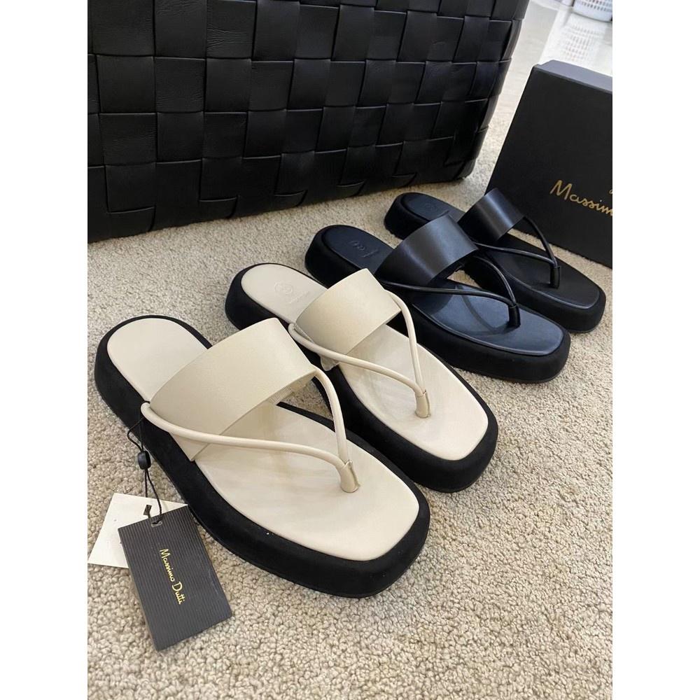 全真皮夾腳拖DANDT時尚簡約定製羊皮厚底夾腳涼拖鞋（22 JUN sin） 同風格請在賣場搜尋-外銷女鞋