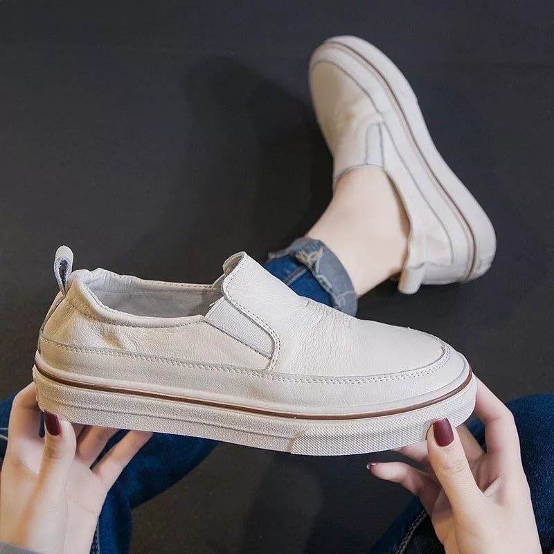 真皮樂福鞋 現貨在台 DANDT 質感牛皮厚底套腳懶人鞋（版型偏小）