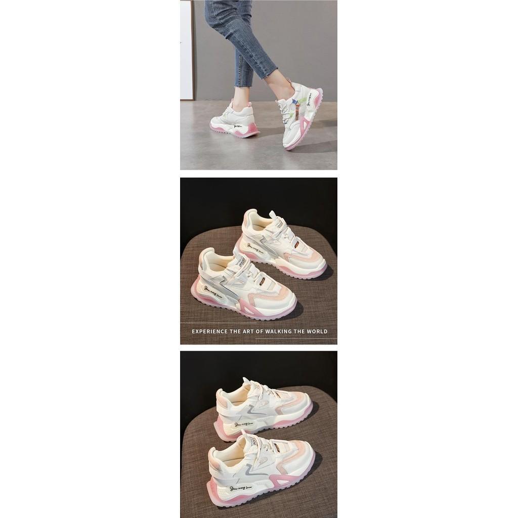 DANDT秋季小個子內增高8cm運動鞋女鞋小碼33 34網面透氣百搭厚底老爹鞋(24 FEB TATFM) 歐美女鞋