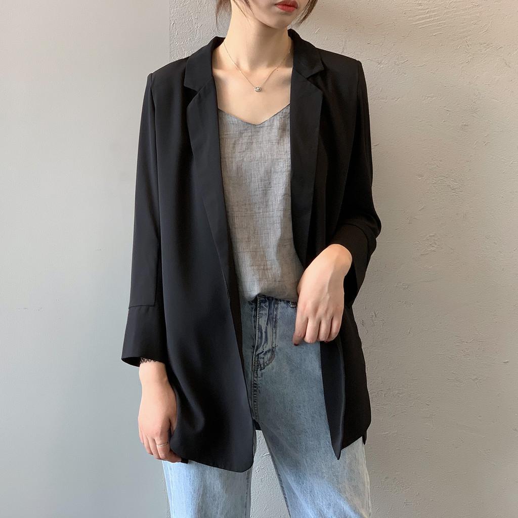 DANDT 網紅雪紡小西裝外套薄款女 2024春夏新款垂感韓版防曬0506(24 APR Ian) 歐美服飾