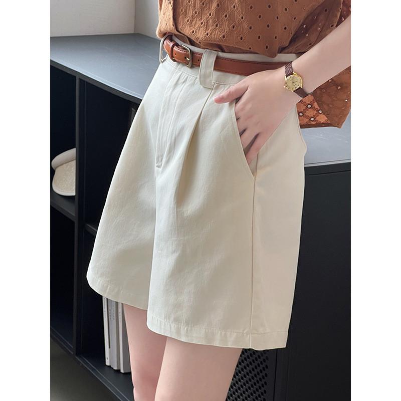 DANDT 工裝短褲女2024夏季新款韓版高腰寬松闊腿褲百搭休閑褲9695(24 APR Ian) 歐美服飾