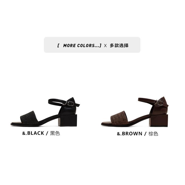 DANDT2022年新款涼鞋女夏中跟粗跟復古一字帶ins潮包跟鞋子(24 APR TA)同風格賣場搜尋-歐美女鞋