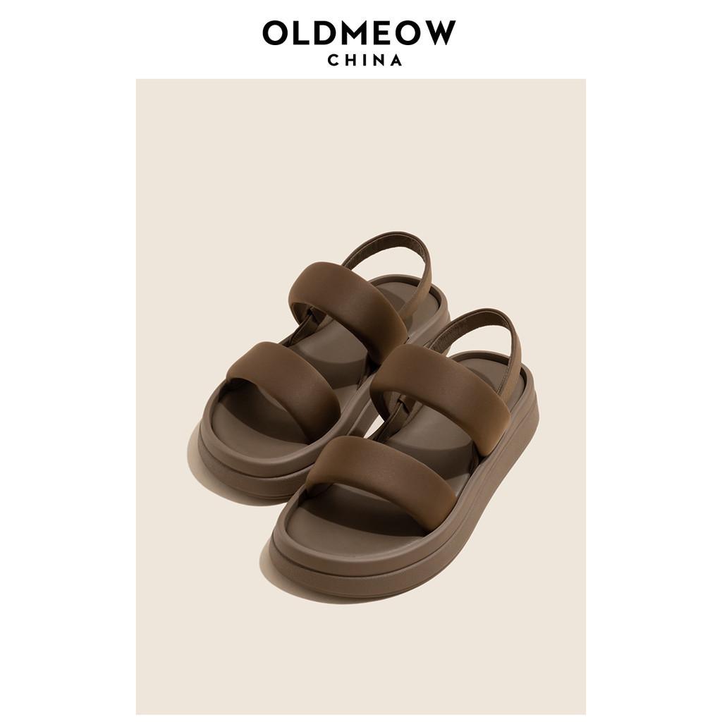 DANDT黑色一字帶百搭厚底涼鞋女夏季年新款休閑平底羅馬鞋(24 APR TA)同風格賣場搜尋-歐美女鞋