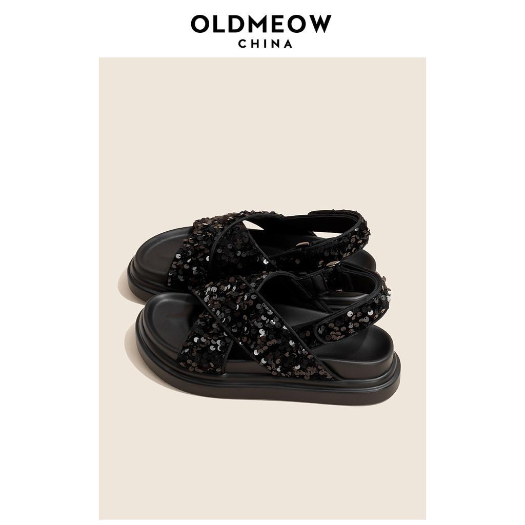 DANDT黑色交叉帶涼鞋女外穿新款夏季百搭防滑平底涼拖鞋(24 APR TA)同風格賣場搜尋-歐美女鞋