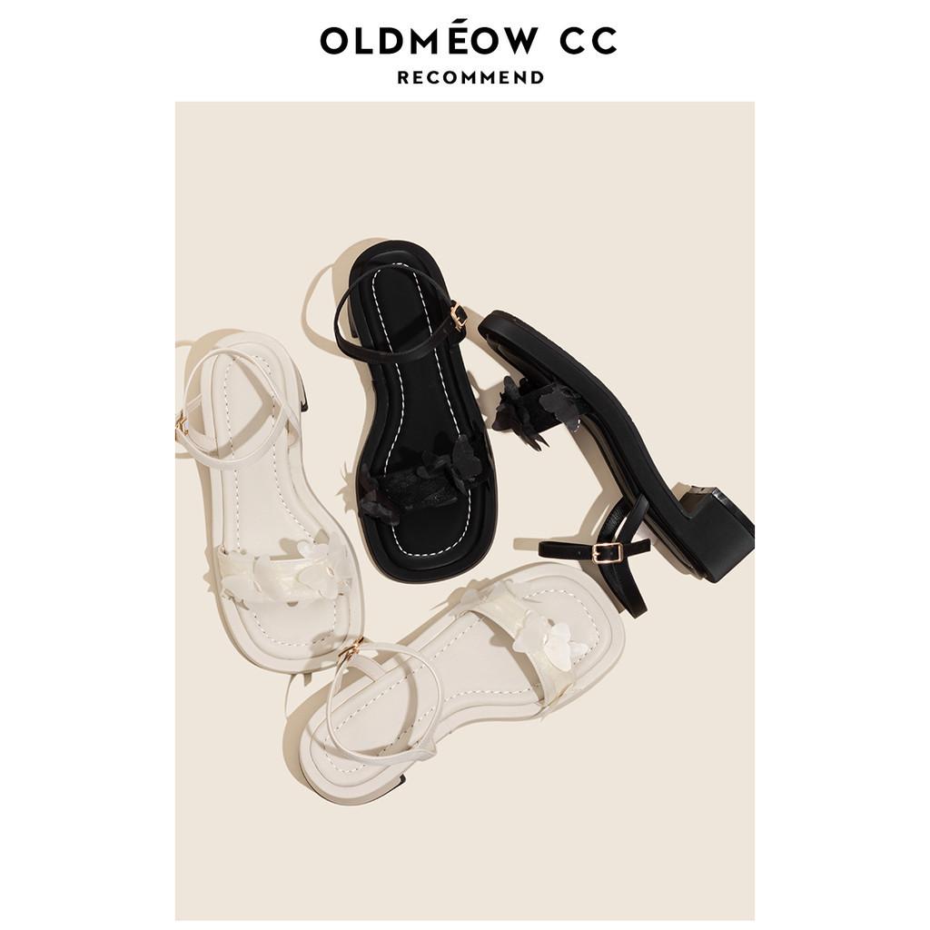 DANDT夏季新款真皮仙女風一字帶涼鞋女外穿方頭粗跟涼拖鞋(24 APR TA)同風格賣場搜尋-歐美女鞋