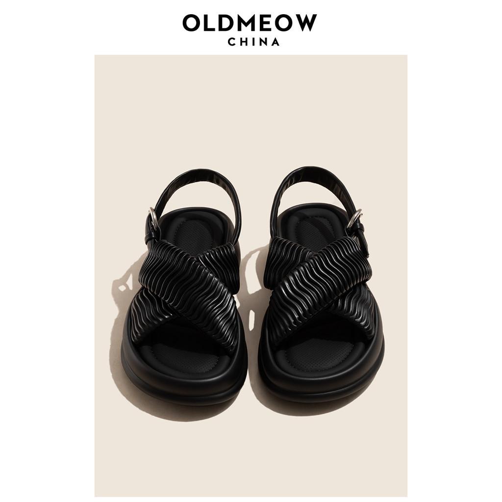 DANDT交叉帶平底涼鞋女夏季新款百搭松糕厚底休閑羅馬鞋(24 APR TA)同風格賣場搜尋-歐美女鞋