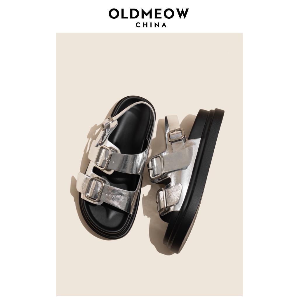 DANDT一字扣帶銀色羅馬涼鞋女新款夏季沙灘百搭厚底涼拖鞋(24 APR TA)同風格賣場搜尋-歐美女鞋