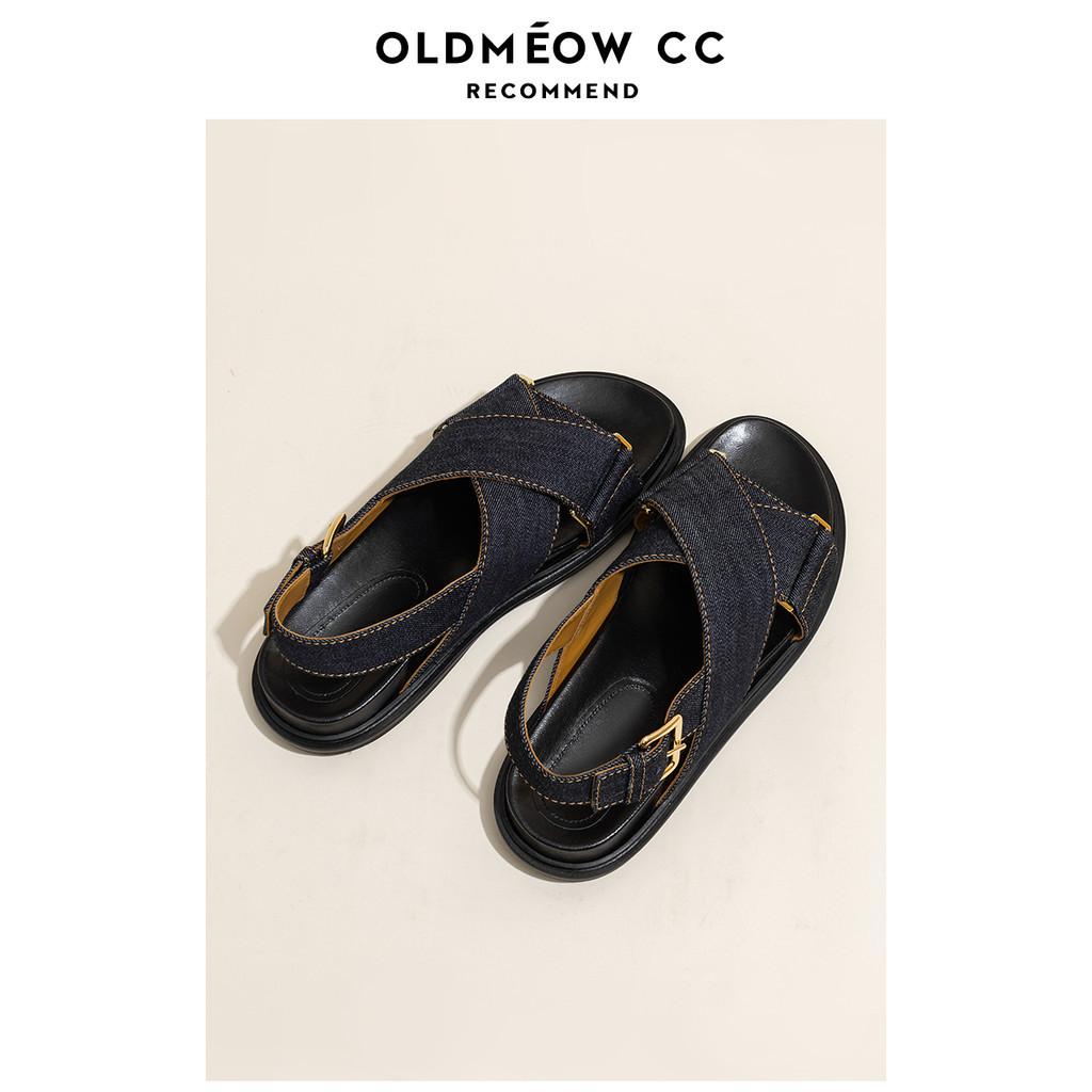 DANDT牛仔交叉帶厚底涼鞋女新款夏季外穿百搭平底羅馬鞋(24 APR TA)同風格賣場搜尋-歐美女鞋