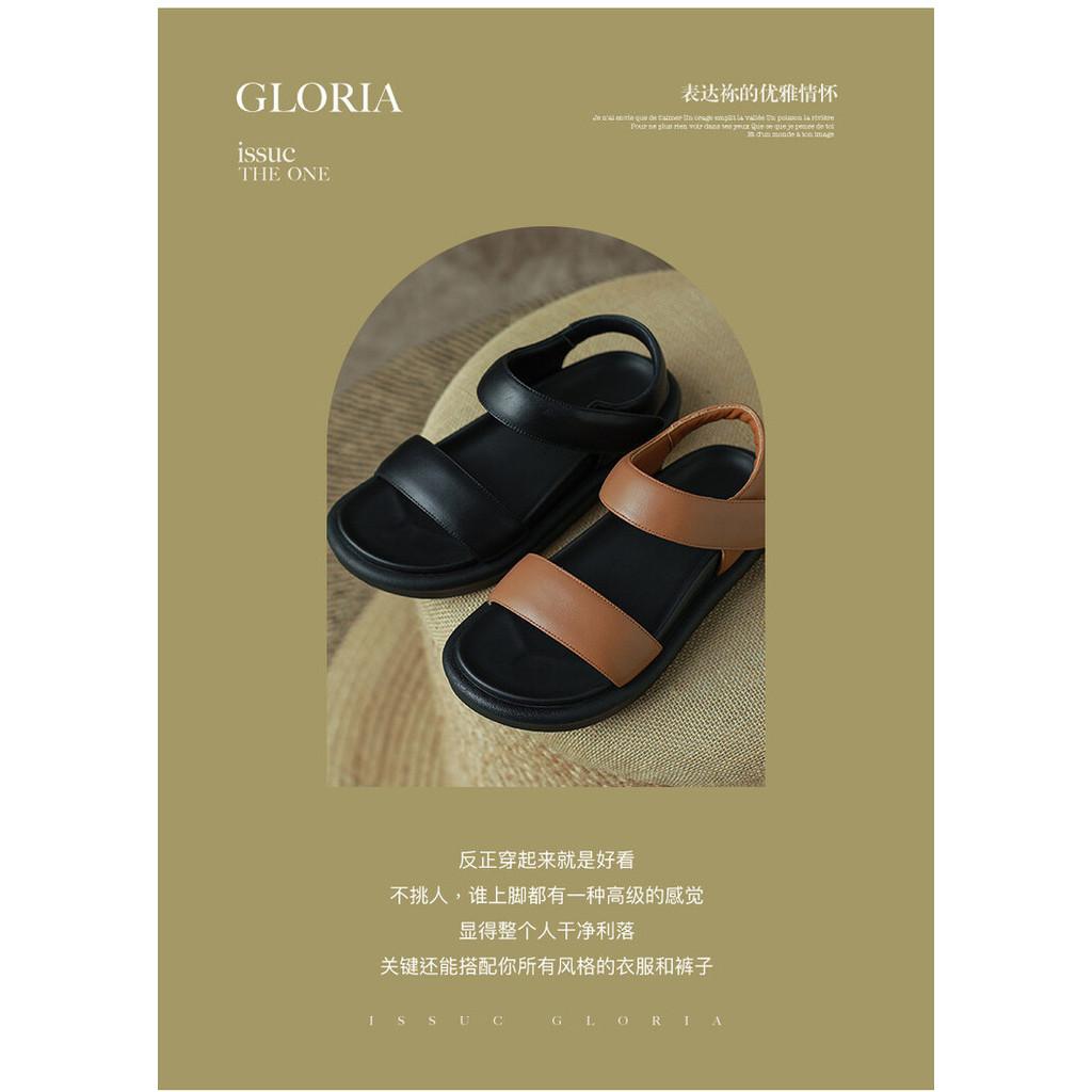 DANDT真皮厚底松糕涼鞋女2024夏季新款羊皮軟底魔術貼中跟一字帶涼鞋女(24 APR TA)同風格賣場搜尋-歐美女鞋