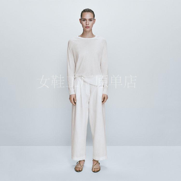DANDT女鞋真皮涼鞋一字帶平底金色露趾外穿交叉帶沙灘鞋(24 APR TA) 外銷女鞋