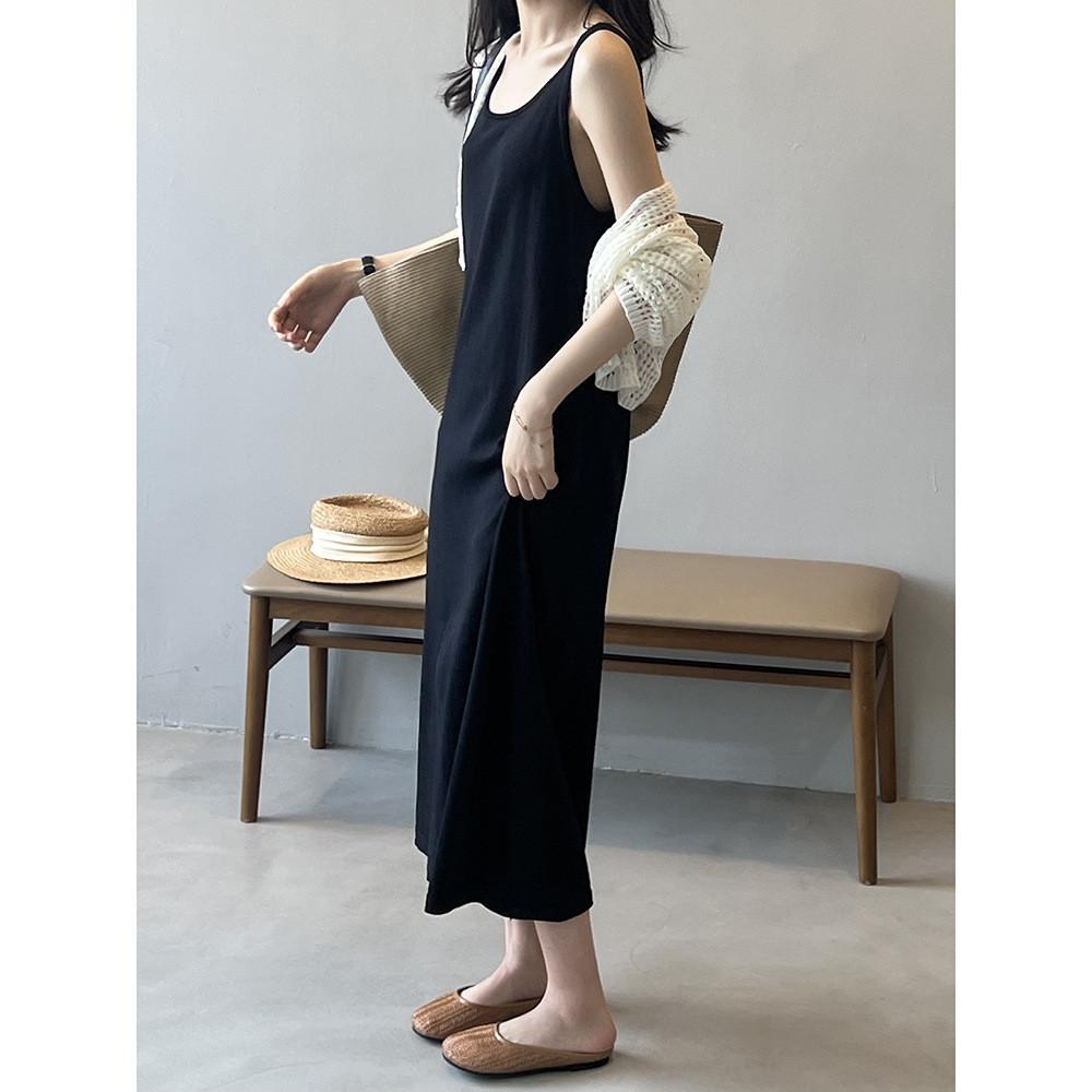 DANDT法式吊帶連衣裙女2024夏季新款高級感條紋薄款針織長裙P719(24 JUL Ian) 歐美服飾