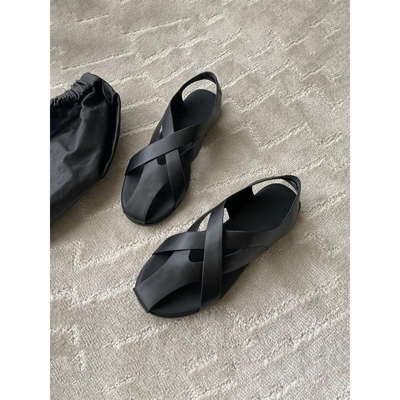 舒適涼鞋DANDT時尚真皮墊交叉條帶鏤空涼鞋（24 AUG BSH）同風格請在賣場搜尋-歐美女鞋