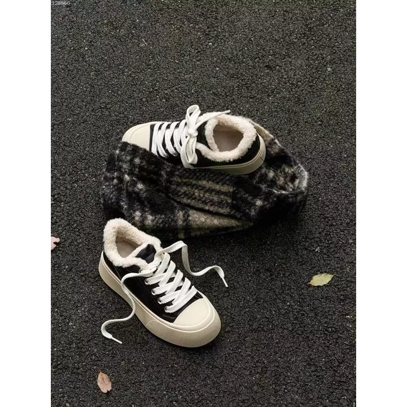 真皮板鞋DANDT百搭真皮毛絨絨圓頭厚底鞋（24 OCT WXY）同風格請在賣場搜尋-華流女鞋