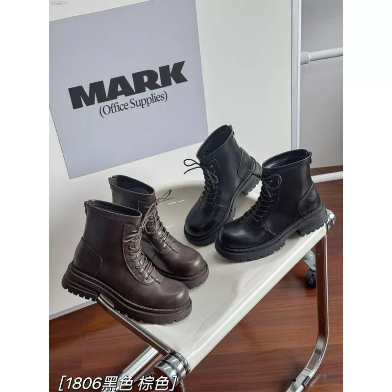 圓頭短靴DANDT百搭繫帶後拉鍊圓頭休閒短靴（24 OCT WXY）同風格請在賣場搜尋-華流女鞋