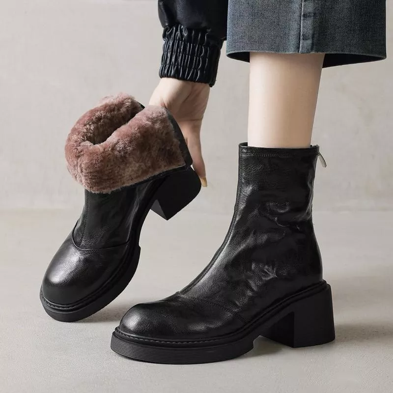 保暖短靴DANDT時尚羊皮加厚羊毛保暖短靴（24 DEC BHS）同風格請在賣場搜尋-歐美女鞋