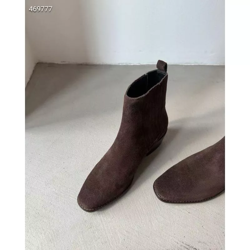 真皮短靴DANDT時尚小牛皮羊反毛皮鬆緊雀兒喜短靴（24 DEC LUC weslien)同風格請在賣場搜尋-外銷女鞋