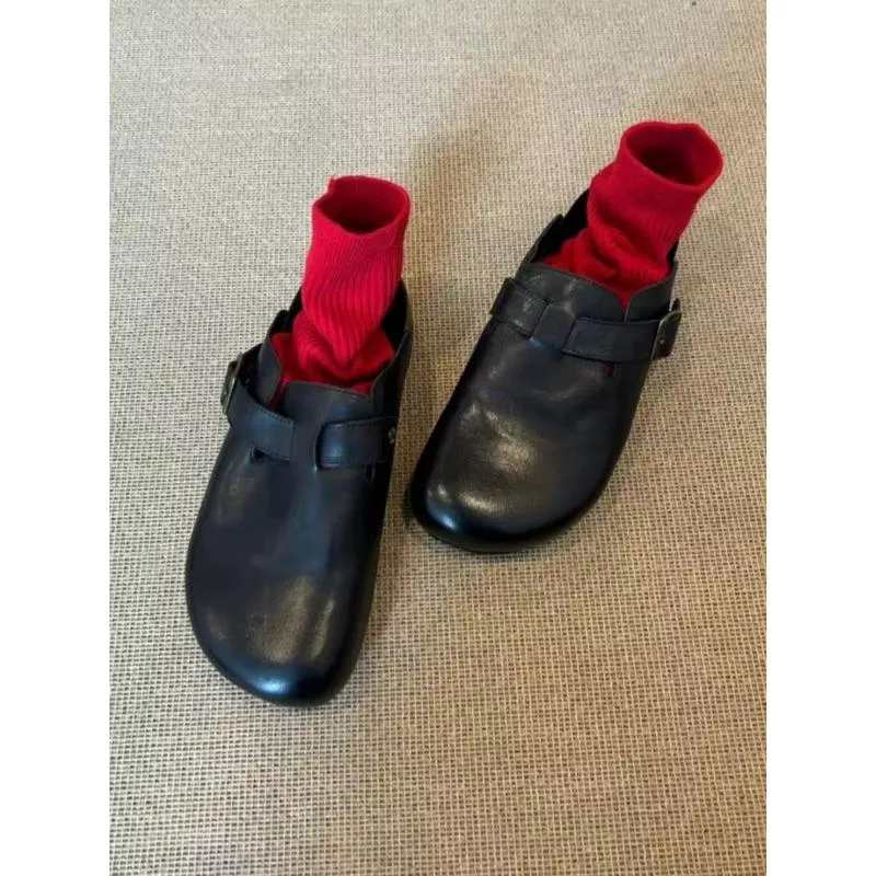 真皮懶人鞋DANDT時尚軟面勃肯包頭懶人套腳休閒鞋（24 DEC TA）同風格請在賣場搜尋-歐美女鞋