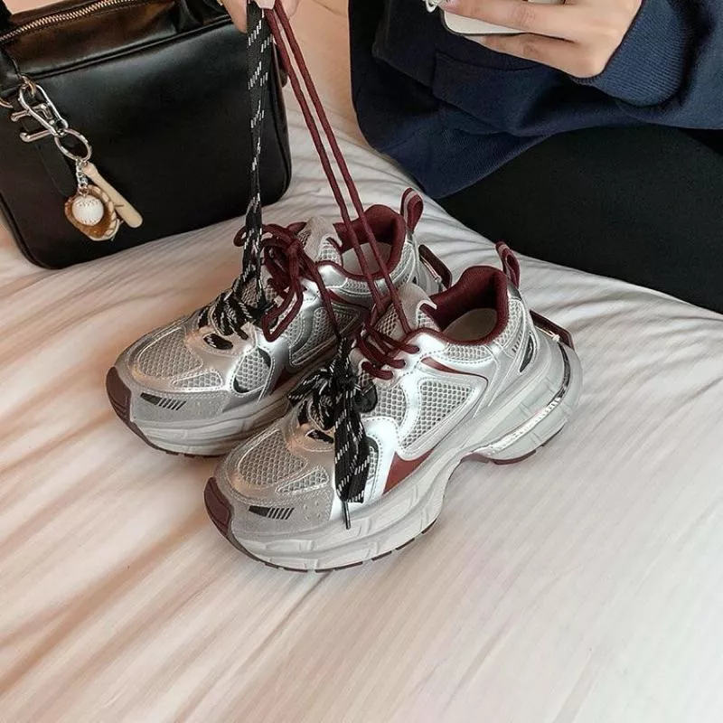 休閒鞋DANDT時尚網面雙色鞋帶厚底休閒鞋（25 JAN LON）同風格請在賣場搜尋-歐美女鞋