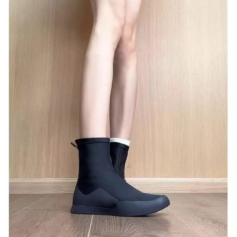 彈力短靴DANDT時尚彈力拉鍊瘦腿羊皮內墊短靴（24 DEC TA）同風格請在賣場搜尋-歐美女鞋