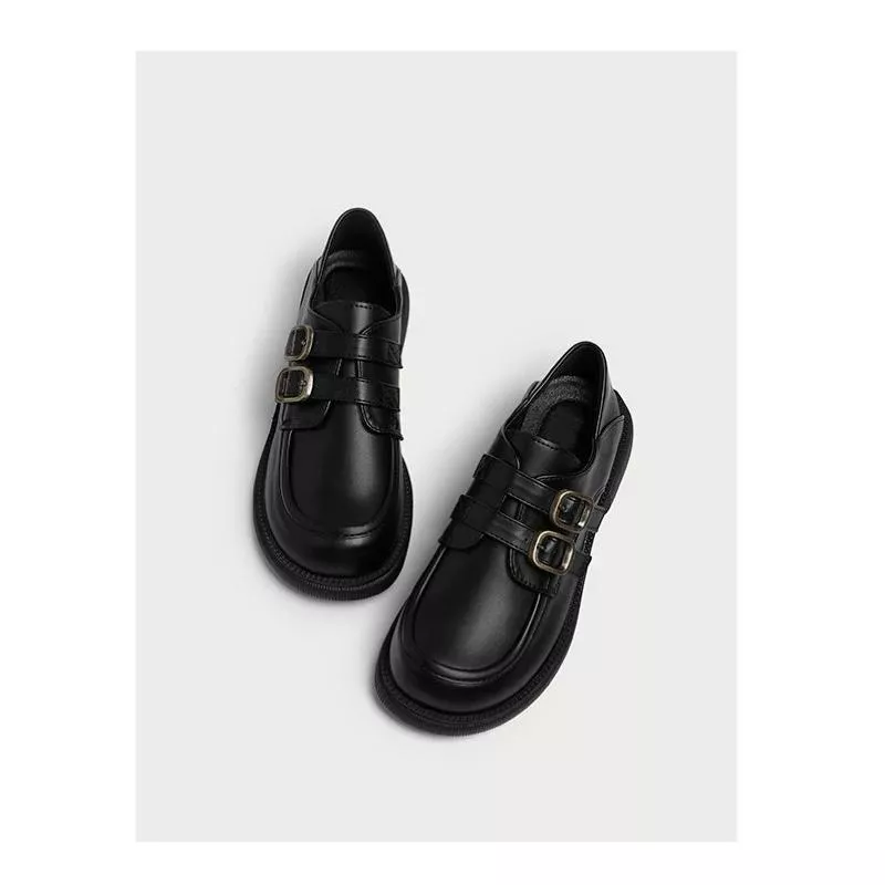 樂福鞋DANDT時尚復古圓頭雙釦帶樂福鞋（24 DEC TA）同風格請在賣場搜尋-歐美女鞋