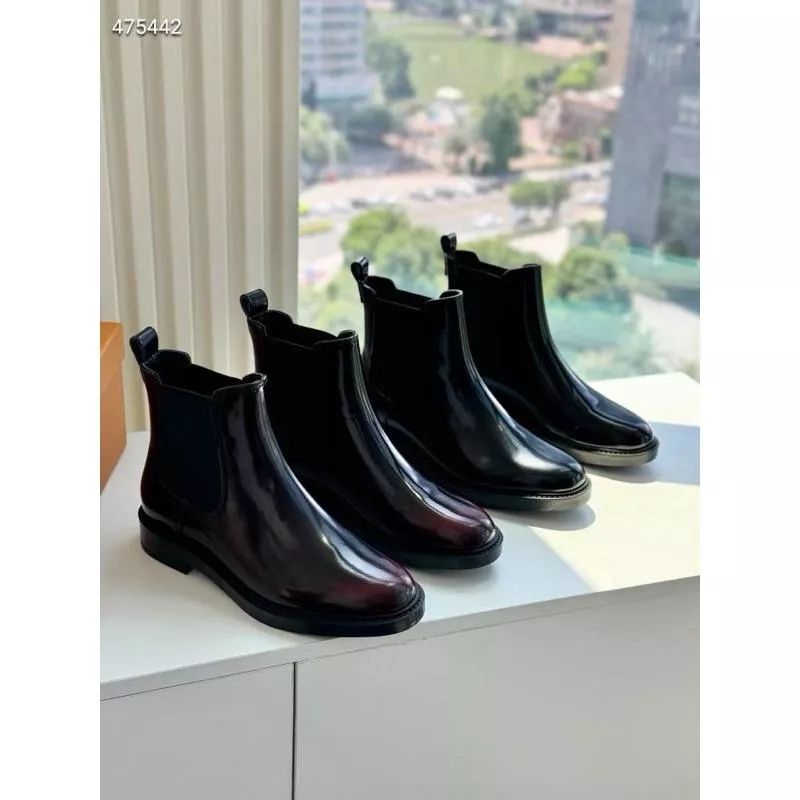 真皮短靴DANDT時尚開邊珠牛皮鬆緊長腿雀兒喜短靴（24 DEC LUC ）同風格請在賣場搜尋-外銷女鞋