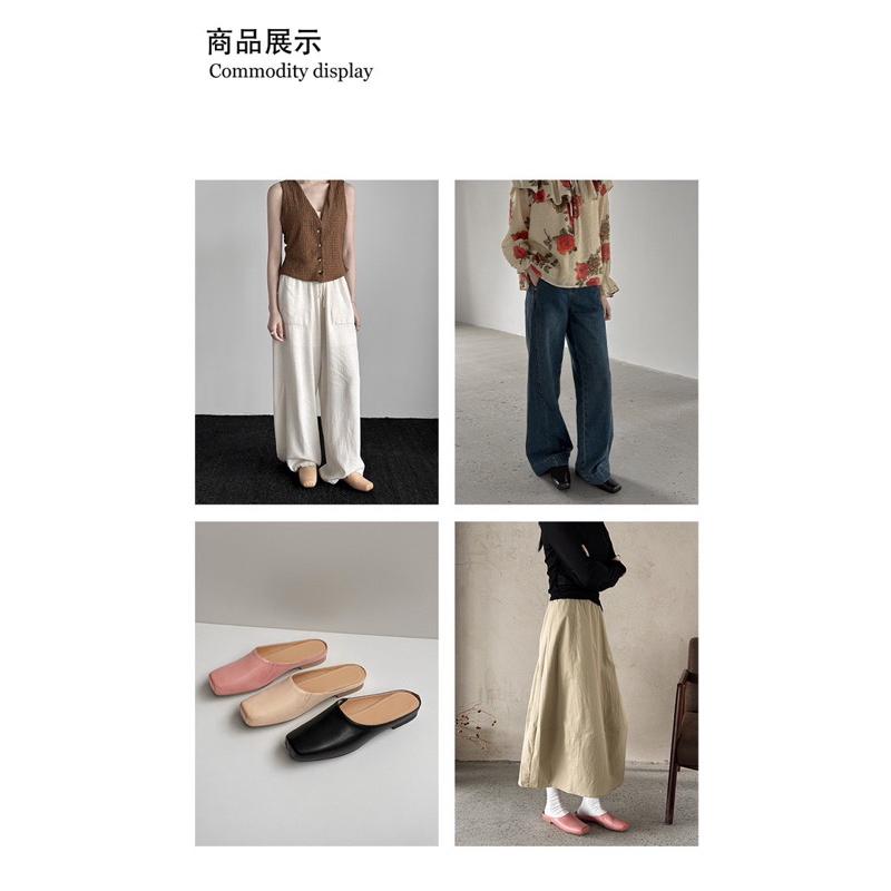 真皮半拖DANDT時尚水洗牛皮方頭後空半拖穆勒涼鞋（25 APR LON）同風格請在賣場搜尋-歐美女鞋