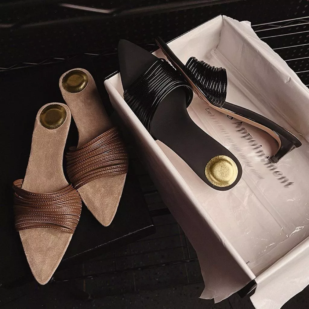 真皮涼拖DANDT時尚牛皮尖頭露趾條帶時裝涼拖（25 JUN LON)同風格請在賣場搜尋-歐美女鞋