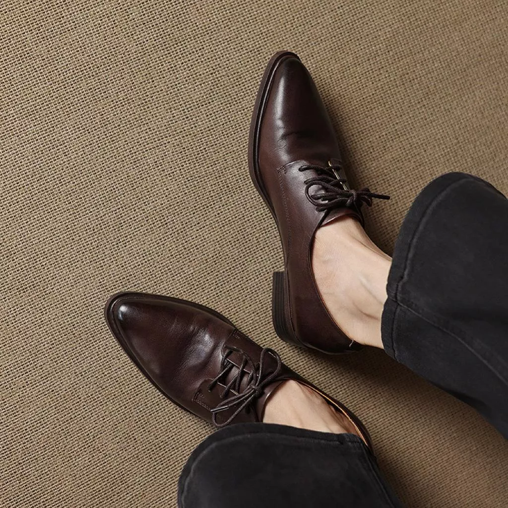 真皮休閒鞋DANDT時尚牛皮尖頭復古紳士休閒鞋（25 SEP LON)同風格請在賣場搜尋-歐美女鞋