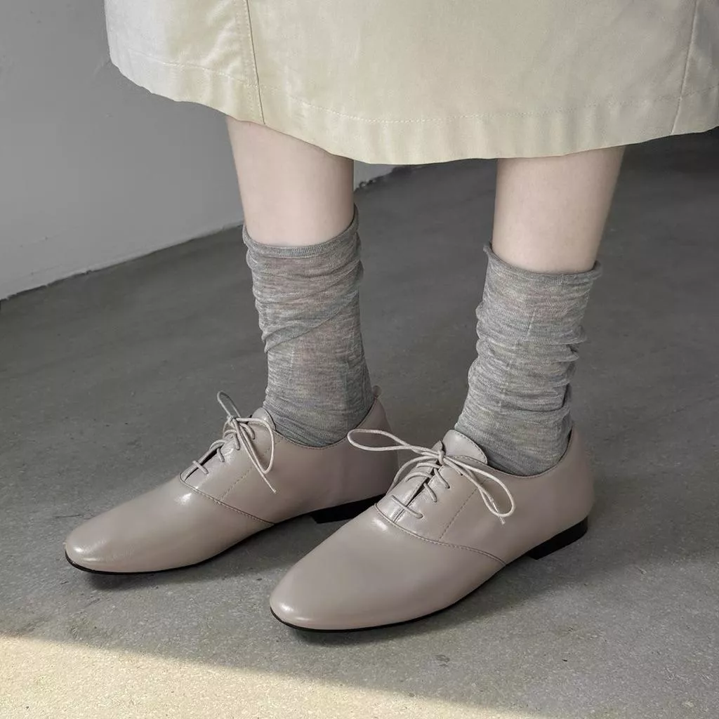 真皮樂福鞋DANDT時尚羊皮英倫復古繫帶百搭樂福鞋（25 AUG LON)同風格請在賣場搜尋-歐美女鞋