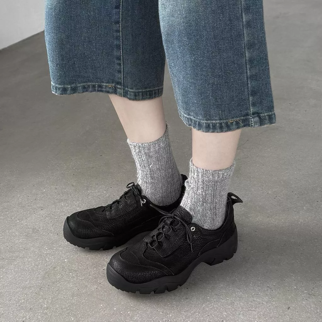 真皮休閒鞋DANDT時尚牛皮圓頭繫帶登山風休閒鞋（25 SEP LON)同風格請在賣場搜尋-歐美女鞋