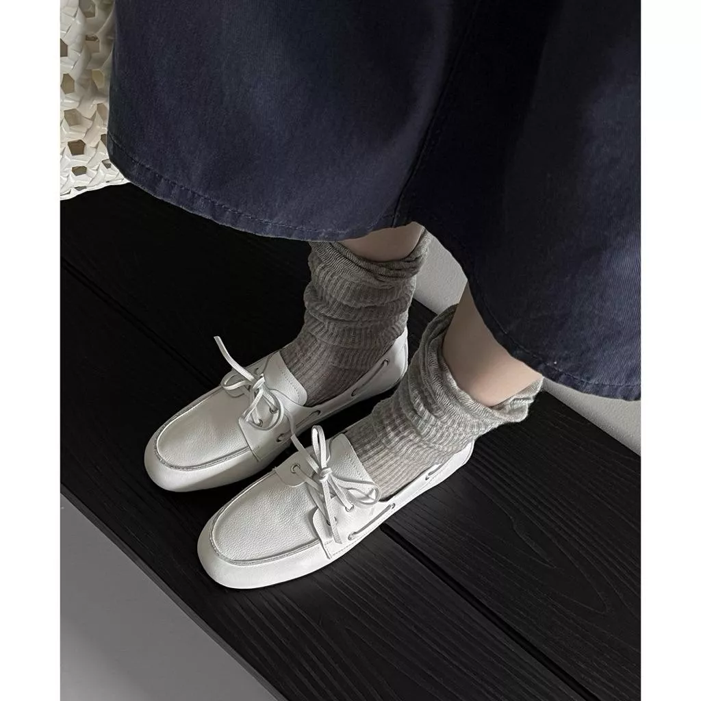 真皮帆船鞋DANDT時尚牛皮休閒平底繫帶帆船鞋（25 SEP LON)同風格請在賣場搜尋-歐美女鞋