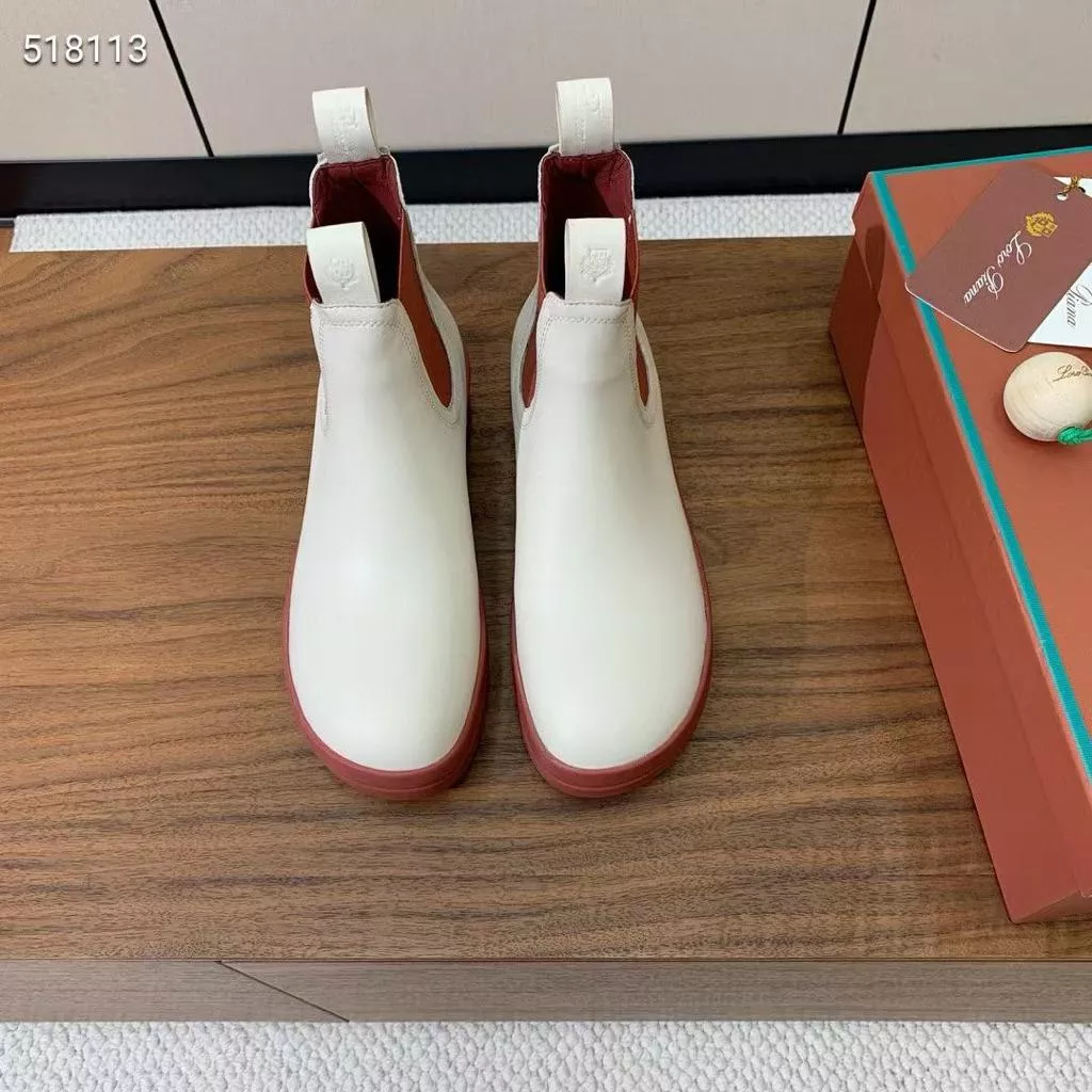 真皮短靴DANDT時尚小牛皮撞色套筒鬆緊短靴（25 JUL AUG)同風格請在賣場搜尋-外銷女鞋