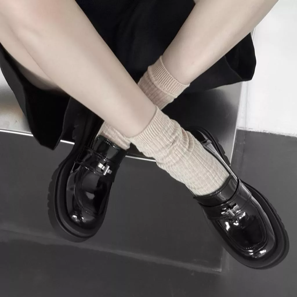 漆皮厚底鞋DANDT時尚牛漆皮英倫金屬釦學院厚底樂福鞋（25 SEP LON)同風格請在賣場搜尋-歐美女鞋